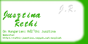 jusztina rethi business card